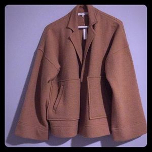 Perfect Madewell Lisbon camel merino wool coat